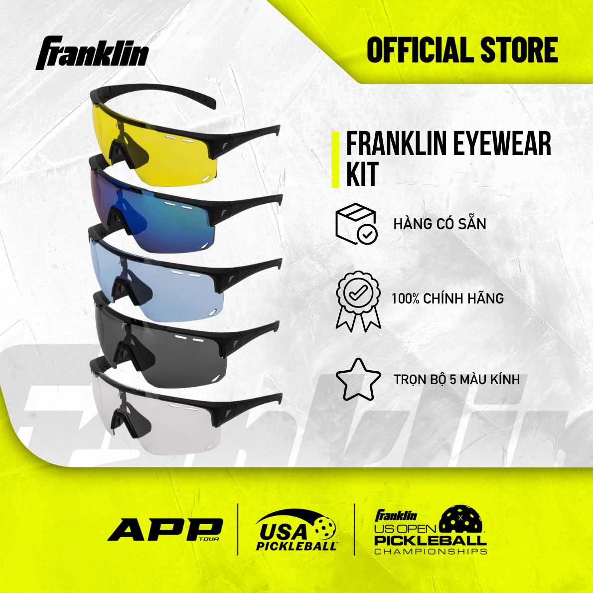 Kính Pickleball Franklin Eyewear Kit Chính Hãng – Kính Bảo Hộ Thể Thao Chuyên Nghiệp