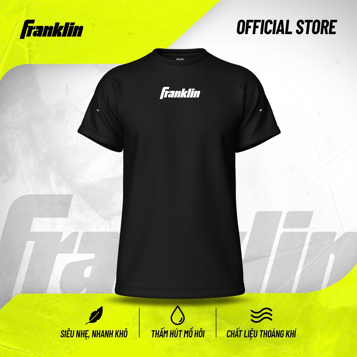 Áo Thể Thao Franklin Chính Hãng Nam Nữ | Athletic Fit | Đen/Trắng