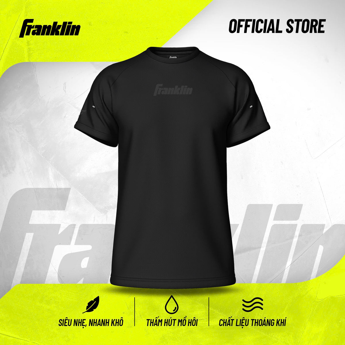 Áo Thể Thao Franklin Chính Hãng Nam Nữ | Athletic Fit | Đen/Xám