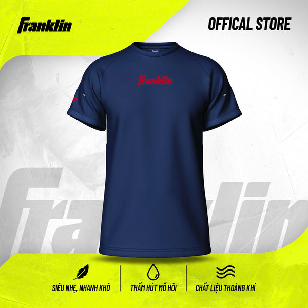 Áo Thể Thao Franklin Chính Hãng Nam Nữ | Athletic Fit | Xanh Navy/Đỏ