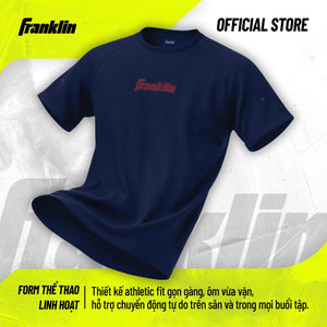 Áo Thể Thao Franklin Chính Hãng Nam Nữ | Athletic Fit | Xanh Navy/Đỏ