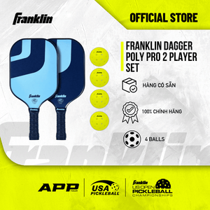 Bộ Vợt Pickleball Franklin Dagger Poly Pro 2 Player Set Chính Hãng – 2 Vợt & 4 Bóng X-40