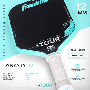 Vợt Pickleball Franklin Tempo FS Tour 12mm Chính Hãng – Carbon Fiber T700 Thi Đấu Chuyên Nghiệp